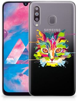 B2Ctelecom Samsung Galaxy M30 Telefoonhoesje met Naam Cat Color