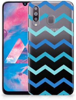 B2Ctelecom Samsung Galaxy M30 TPU bumper Zigzag Blauw