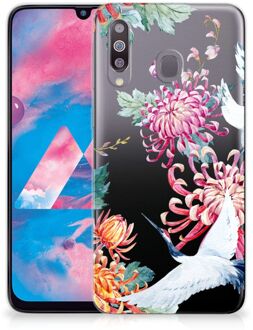 B2Ctelecom Samsung Galaxy M30 TPU Siliconen Hoesje Bird Flowers