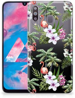 B2Ctelecom Samsung Galaxy M30 TPU Siliconen Hoesje Flamingo Palms