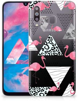 B2Ctelecom Samsung Galaxy M30 TPU Siliconen Hoesje Flamingo Triangle