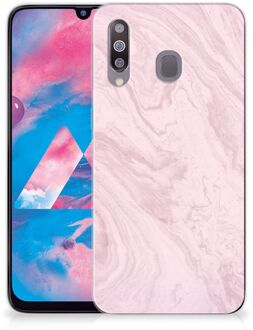 B2Ctelecom Samsung Galaxy M30 TPU Siliconen Hoesje Marble Roze