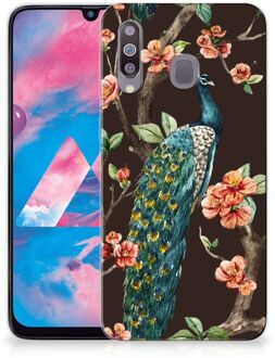 B2Ctelecom Samsung Galaxy M30 TPU Siliconen Hoesje Pauw met Bloemen