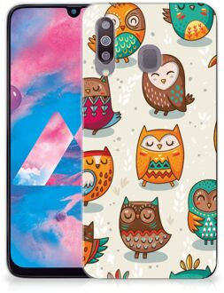 B2Ctelecom Samsung Galaxy M30 TPU Siliconen Hoesje Vrolijke Uilen