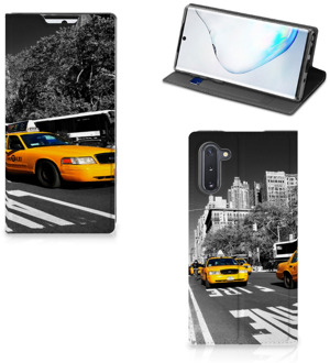 B2Ctelecom Samsung Galaxy Note 10 Book Cover New York Taxi