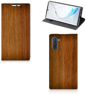 B2Ctelecom Samsung Galaxy Note 10 Book Wallet Case Donker Hout