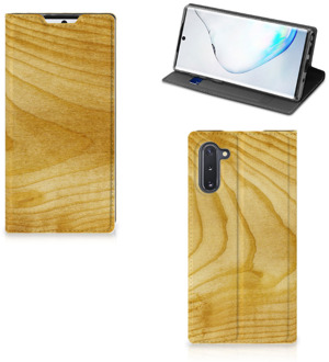 B2Ctelecom Samsung Galaxy Note 10 Book Wallet Case Licht Hout