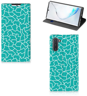 B2Ctelecom Samsung Galaxy Note 10 Bookcase Design Cracks Blue