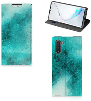 B2Ctelecom Samsung Galaxy Note 10 Bookcase Painting Blue