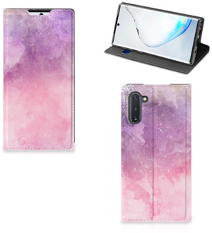 B2Ctelecom Samsung Galaxy Note 10 Bookcase Pink Purple Paint