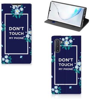 B2Ctelecom Samsung Galaxy Note 10 Design Case Flowers Blue DTMP