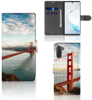 B2Ctelecom Samsung Galaxy Note 10 Flip Cover Golden Gate Bridge