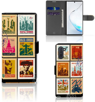 B2Ctelecom Samsung Galaxy Note 10 Flip Cover Postzegels