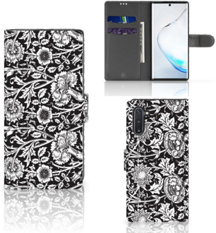 B2Ctelecom Samsung Galaxy Note 10 Hoesje Black Flowers