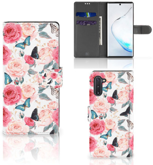 B2Ctelecom Samsung Galaxy Note 10 Hoesje Butterfly Roses