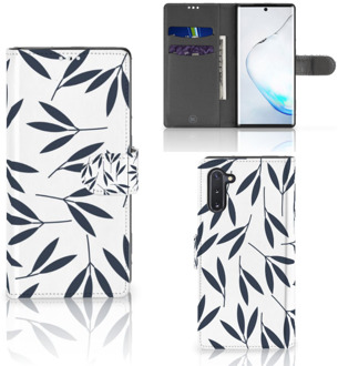 B2Ctelecom Samsung Galaxy Note 10 Hoesje Leaves Blue