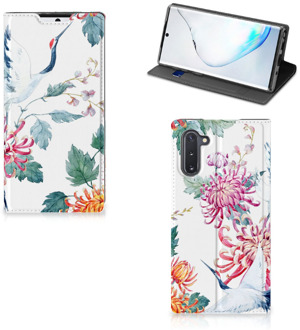 B2Ctelecom Samsung Galaxy Note 10 Hoesje maken Bird Flowers