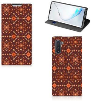 B2Ctelecom Samsung Galaxy Note 10 Hoesje met Magneet Batik Brown