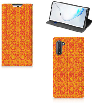 B2Ctelecom Samsung Galaxy Note 10 Hoesje met Magneet Batik Orange