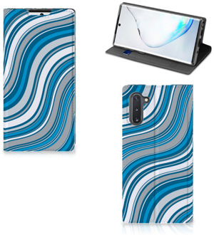 B2Ctelecom Samsung Galaxy Note 10 Hoesje met Magneet Waves Blue