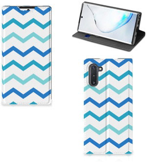 B2Ctelecom Samsung Galaxy Note 10 Hoesje met Magneet Zigzag Blauw