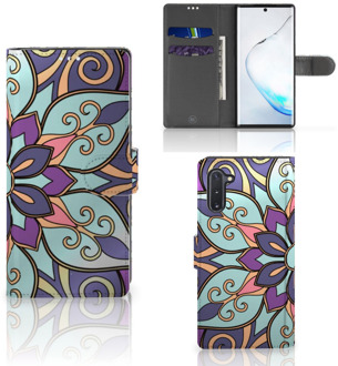 B2Ctelecom Samsung Galaxy Note 10 Hoesje Purple Flower