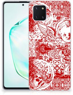 B2Ctelecom Samsung Galaxy Note 10 Lite Silicone Back Case Angel Skull Red