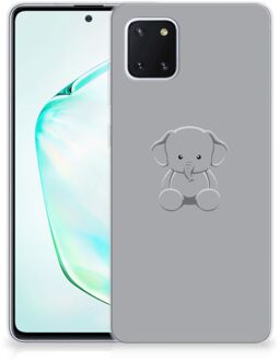 B2Ctelecom Samsung Galaxy Note 10 Lite Telefoonhoesje met Naam Grijs Baby Olifant