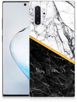 B2Ctelecom Samsung Galaxy Note 10 Plus Backcover Hoesje Marble White Black