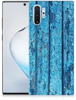 B2Ctelecom Samsung Galaxy Note 10+ Silicone Hoesje Blauw Wood