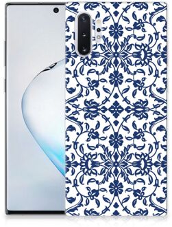 B2Ctelecom Samsung Galaxy Note 10 Plus Siliconen Hoesje Flower Blue