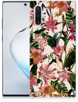 B2Ctelecom Samsung Galaxy Note 10 Plus Siliconen Hoesje Flowers