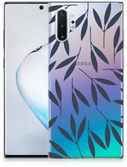 B2Ctelecom Samsung Galaxy Note 10 Plus Siliconen Hoesje Leaves Blue