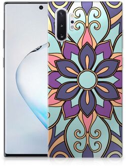 B2Ctelecom Samsung Galaxy Note 10+ Siliconen Hoesje Purple Flower