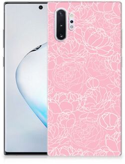 B2Ctelecom Samsung Galaxy Note 10 Plus Siliconen Hoesje White Flowers