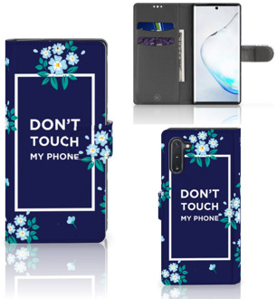 B2Ctelecom Samsung Galaxy Note 10 Portemonnee hoesje Flowers Blue DTMP