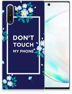 B2Ctelecom Samsung Galaxy Note 10 Silicone-hoesje Flowers Blue DTMP