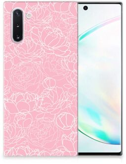 B2Ctelecom Samsung Galaxy Note 10 Siliconen Hoesje White Flowers