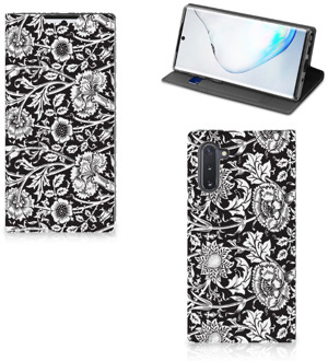 B2Ctelecom Samsung Galaxy Note 10 Smart Cover Black Flowers