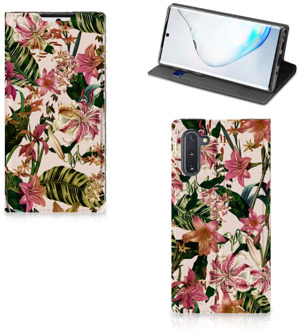 B2Ctelecom Samsung Galaxy Note 10 Smart Cover Flowers