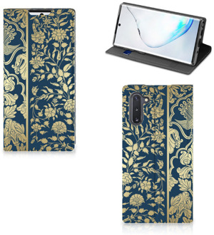 B2Ctelecom Samsung Galaxy Note 10 Smart Cover Golden Flowers