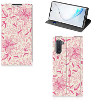 B2Ctelecom Samsung Galaxy Note 10 Smart Cover Pink Flowers