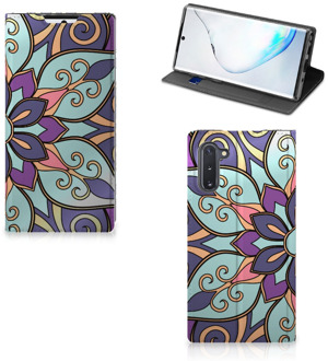 B2Ctelecom Samsung Galaxy Note 10 Smart Cover Purple Flower