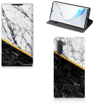 B2Ctelecom Samsung Galaxy Note 10 Standcase Marble White Black