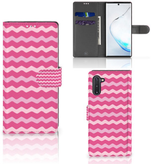 B2Ctelecom Samsung Galaxy Note 10 Telefoon Hoesje Waves Pink