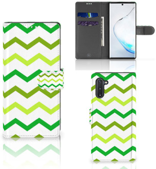 B2Ctelecom Samsung Galaxy Note 10 Telefoon Hoesje Zigzag Groen