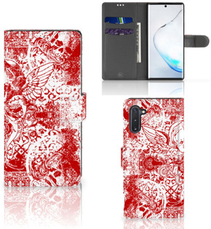 B2Ctelecom Samsung Galaxy Note 10 Telefoonhoesje met Naam Angel Skull Red