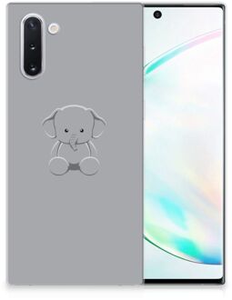 B2Ctelecom Samsung Galaxy Note 10 Telefoonhoesje met Naam Grijs Baby Olifant