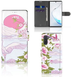 B2Ctelecom Samsung Galaxy Note 10 Telefoonhoesje met Pasjes Bird Standing