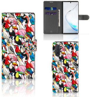 B2Ctelecom Samsung Galaxy Note 10 Telefoonhoesje met Pasjes Birds